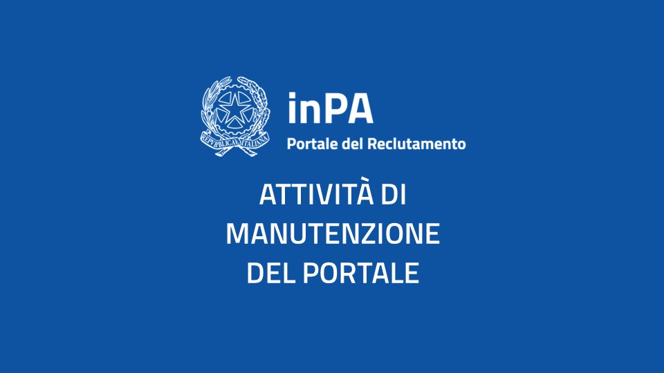 Immagine della pagina attività di manutenzione del portale del reclutamento